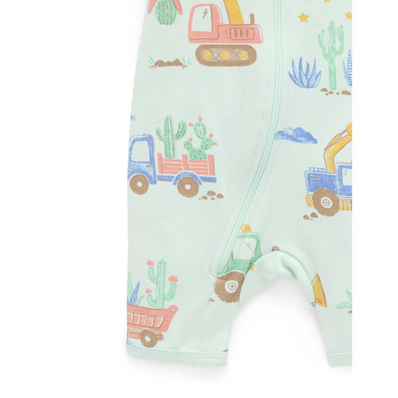 Purebaby Short Sleeve Zip Growsuit image number 2